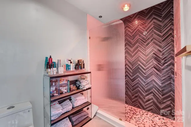 a balcony with furniture and a view