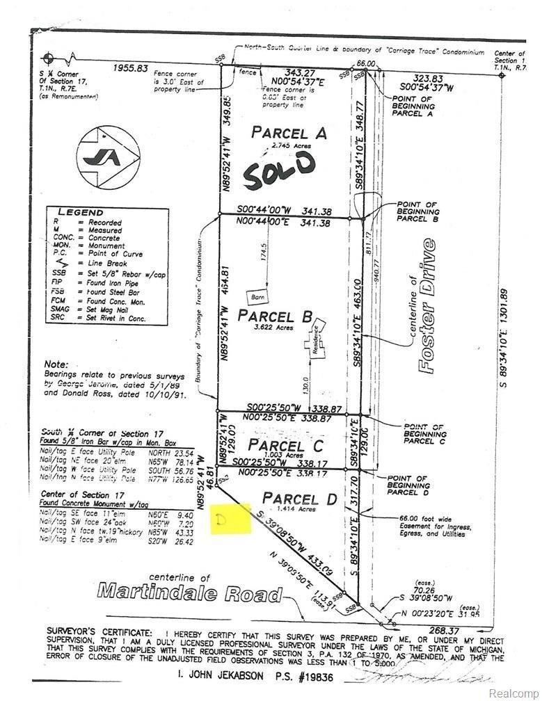 1 Martindale Road South Lyon, MI 48178 - Photo 3 of 4 1.4 ACRES PARCEL D