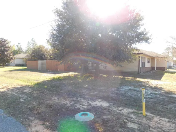 a view of a backyard