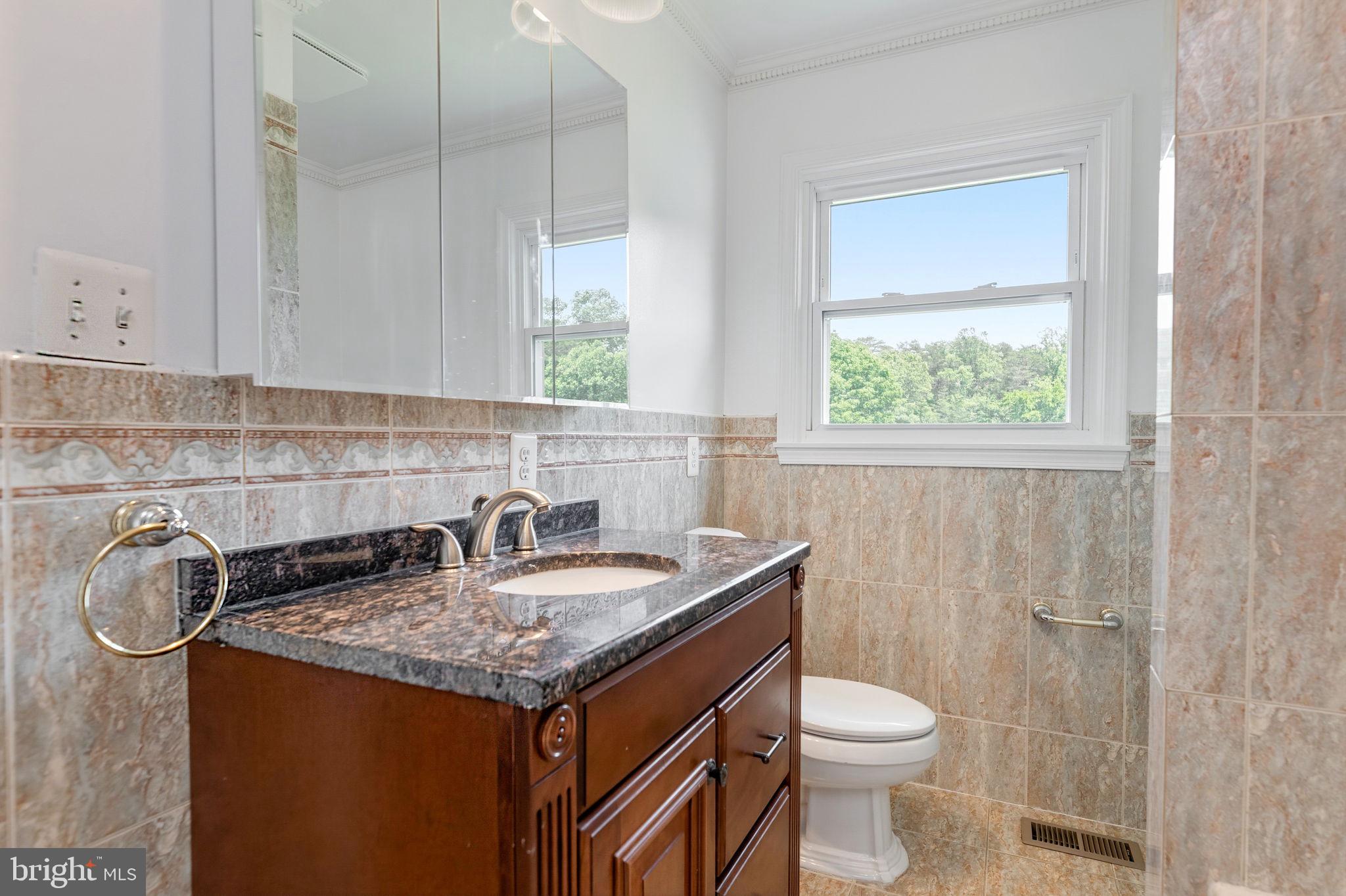 11325 Bacon Race Road Woodbridge, VA 22192 - Photo 32 of 54 a bathroom with a granite countertop sink and a toilet
