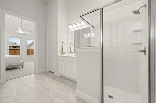 a close view of an empty walk in closet