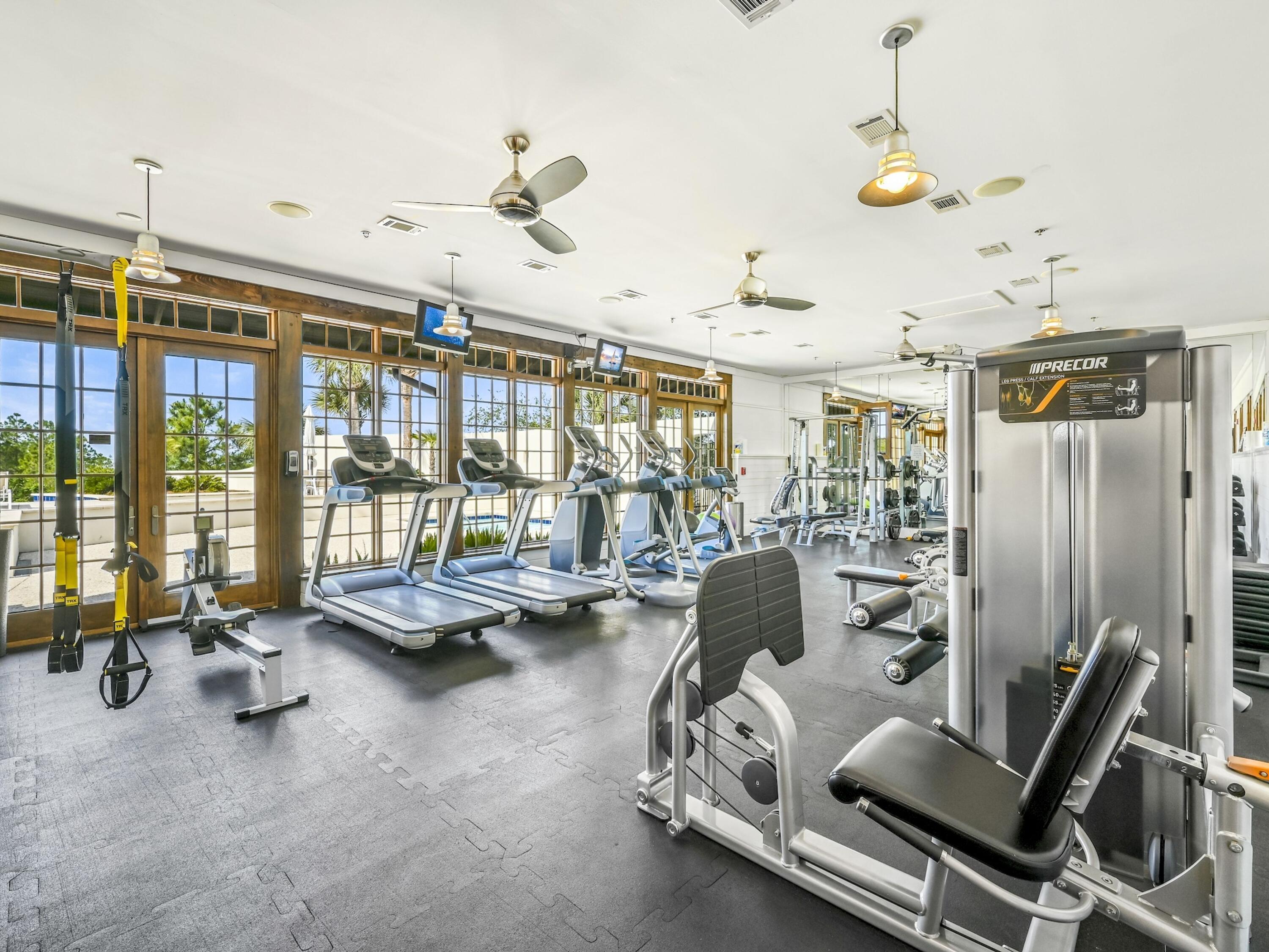 Lot 162 Gulf Walk Santa Rosa Beach, FL 32459 - Photo 40 of 48 a room with gym equipment and a large window