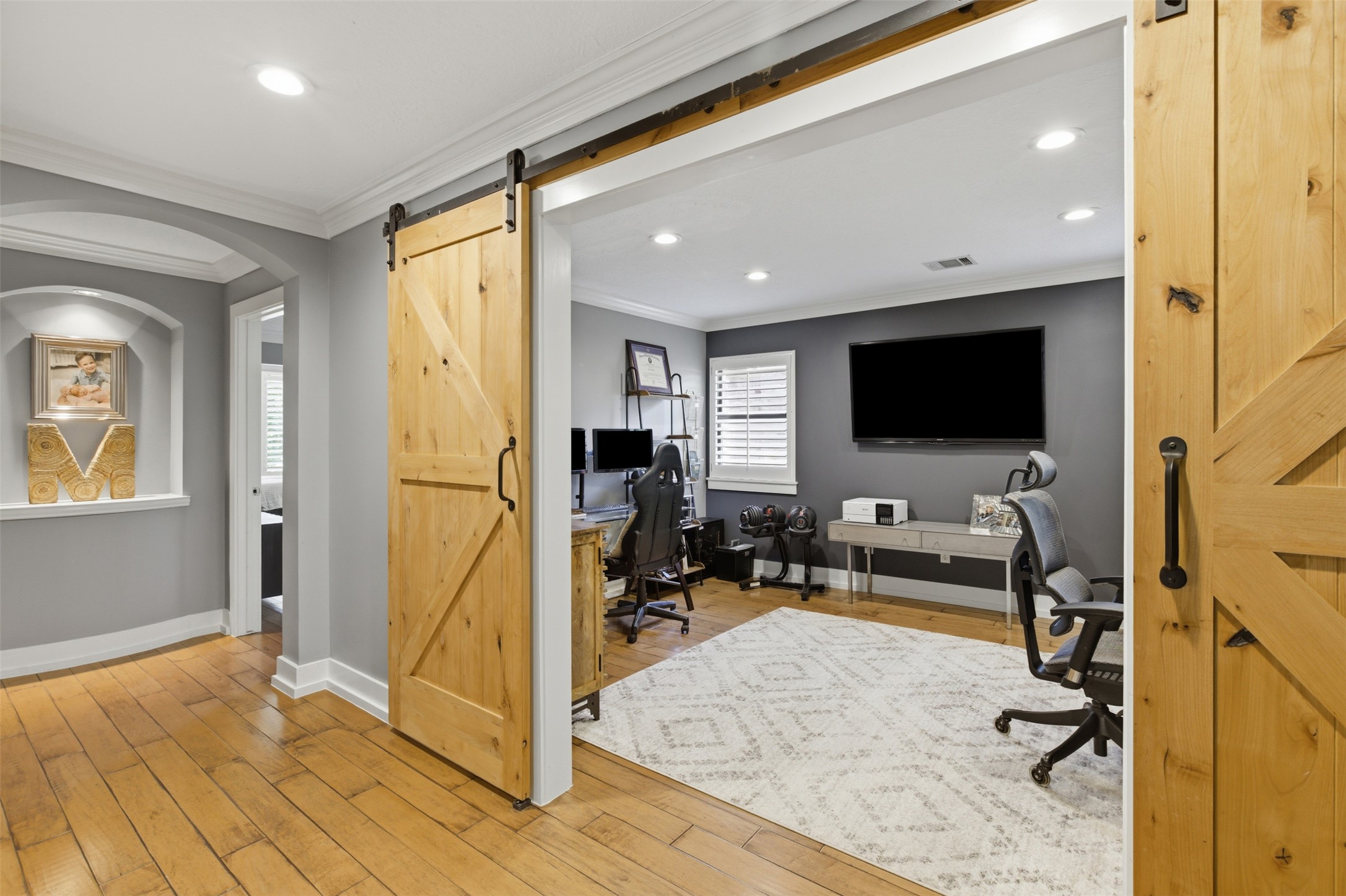 2008 Key West Cove Austin, TX 78746 - Photo 15 of 33 Home office with a barn door