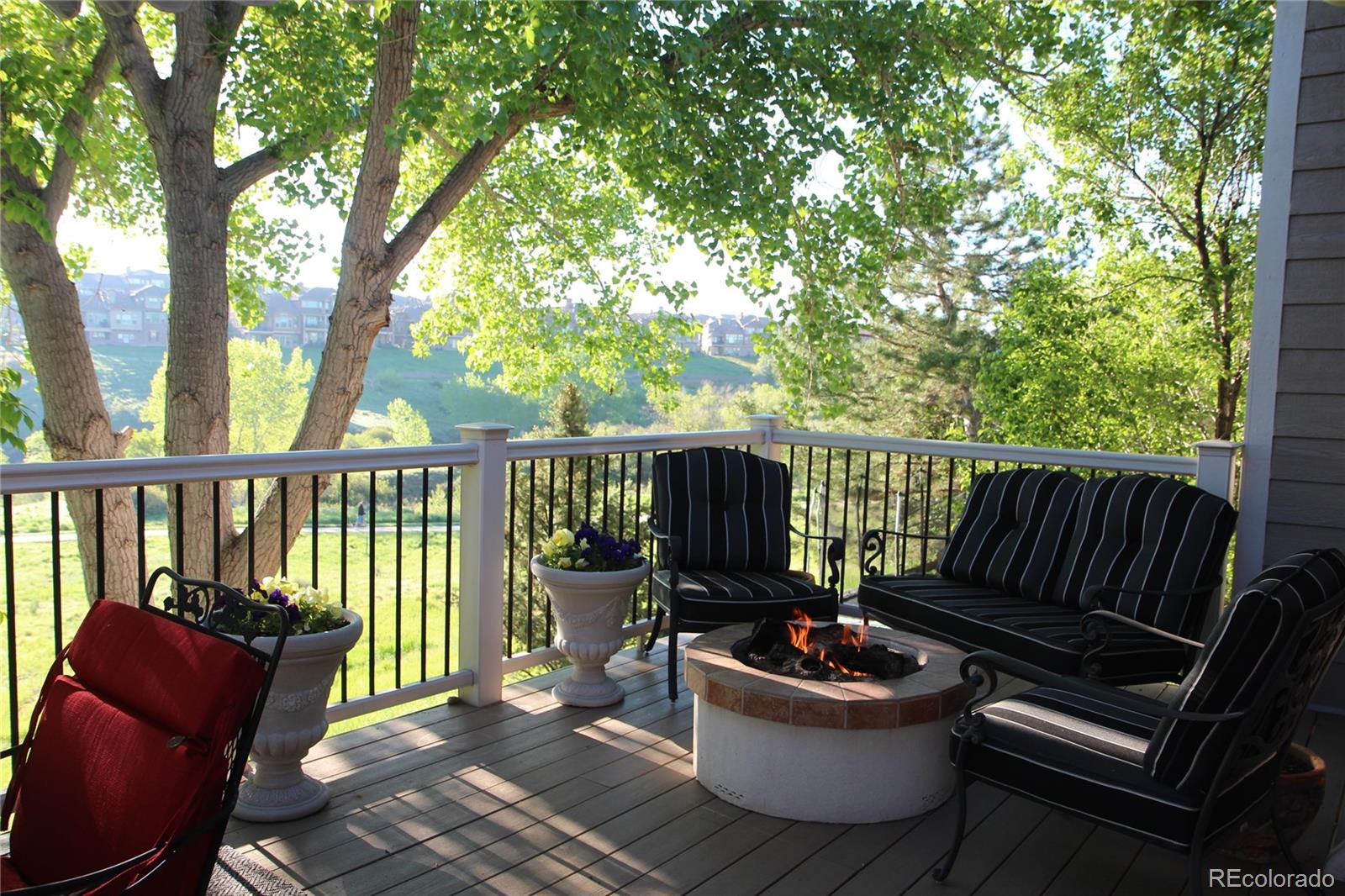 2883 East Ravenhill Circle Highlands Ranch, CO 80126 - Photo 23 of 25 a living room with patio furniture and a potted plants