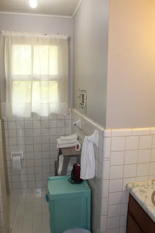 a bathroom with a shower