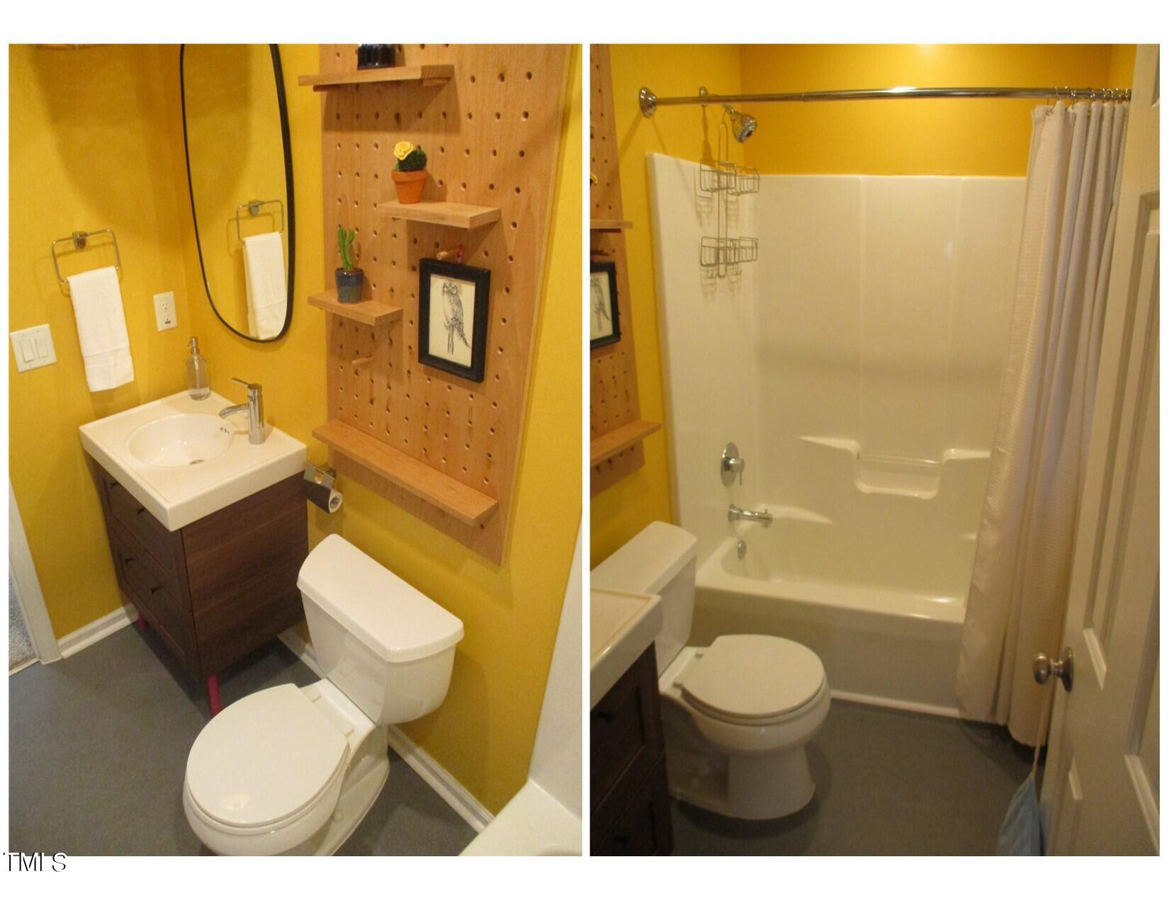 5315 Reams Run Road Durham, NC 27713 - Photo 31 of 49 a bathroom with a toilet sink and shower