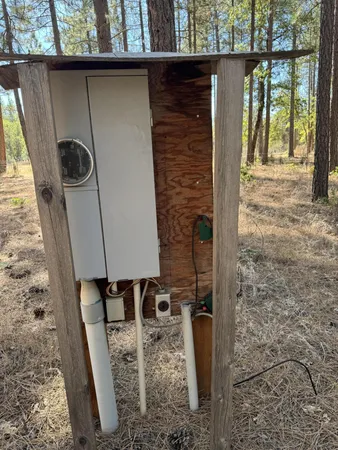 a close view of water heater room