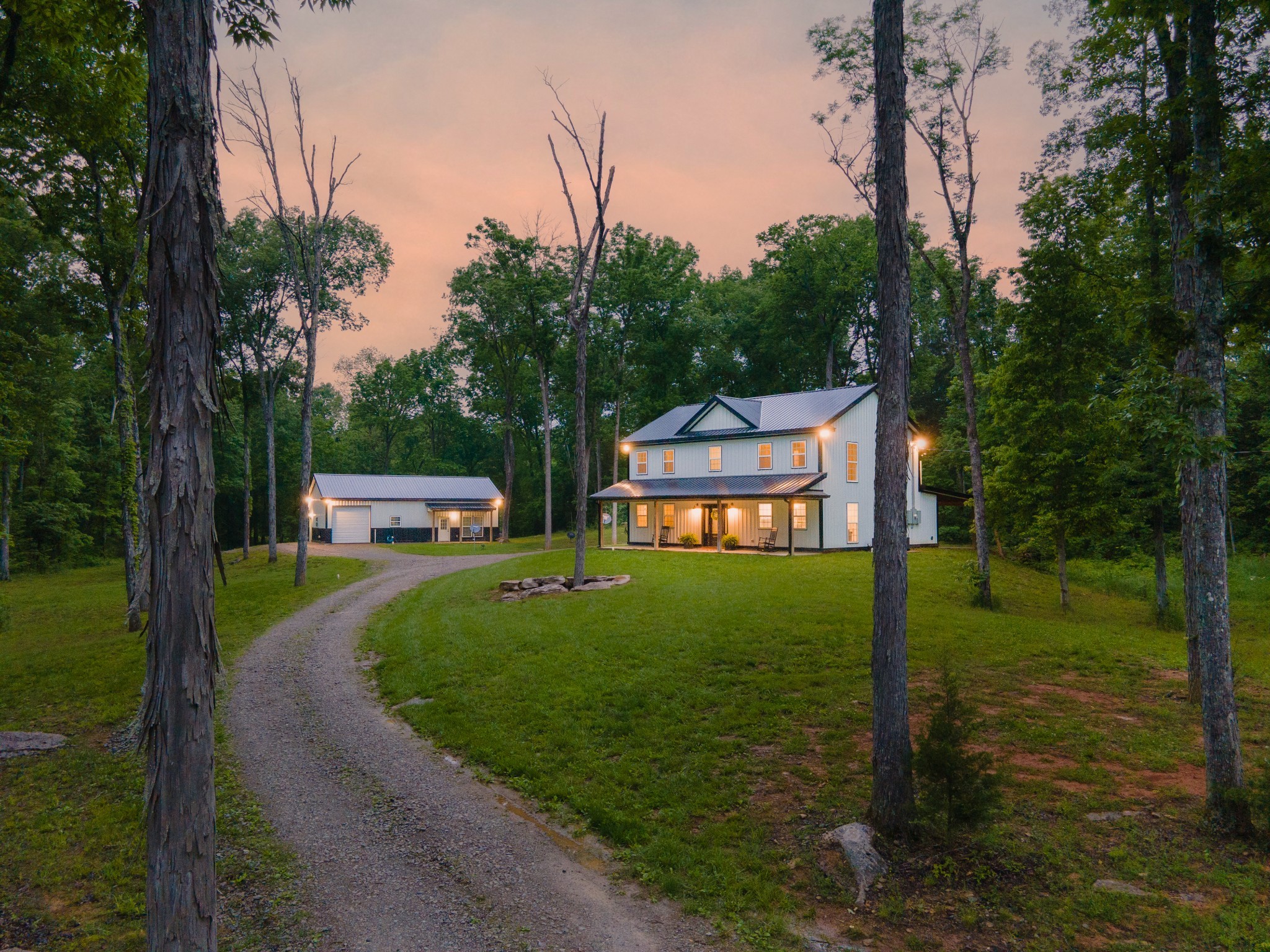 a view of a house with garden
