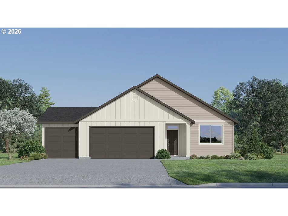 1058 Clemson Street Gervais, OR 97026 - Photo 1 of 20 a black and white photo of a house and a yard