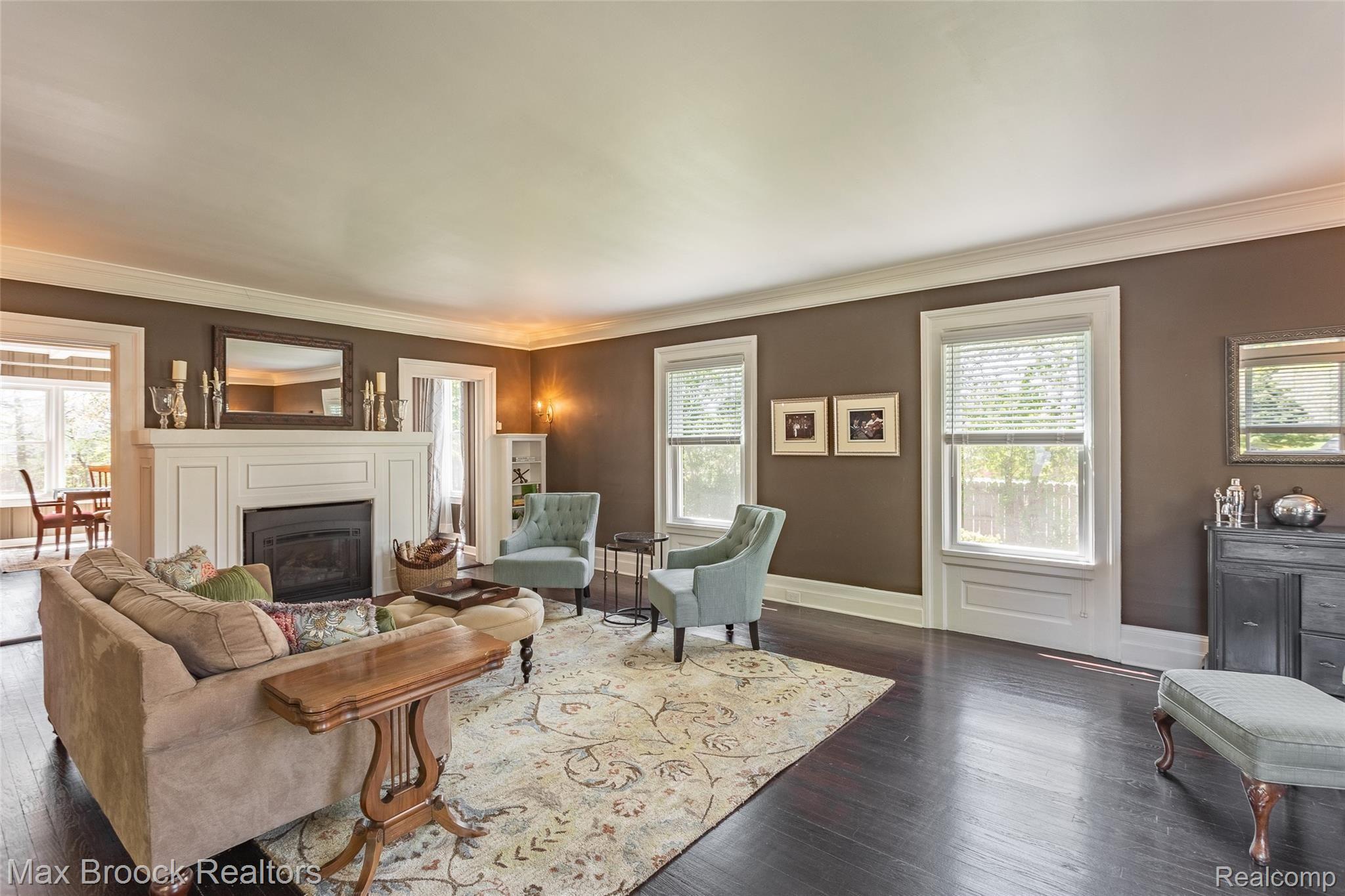 Beautifully Proportioned Great Room with Paneled Fireplace