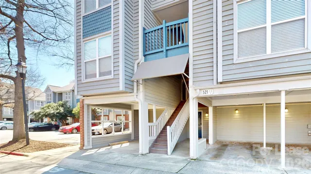 a front view of a building with a porch