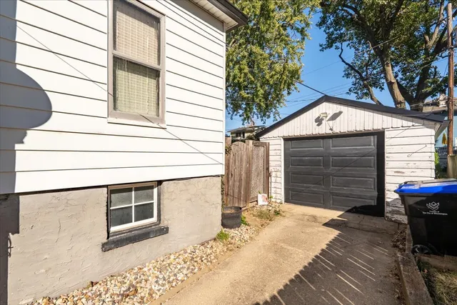 a backyard of a house with seating space