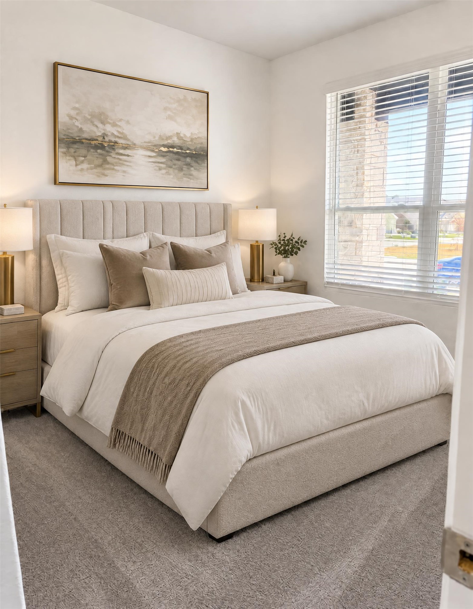 545 Henry Milton Road Georgetown, TX 78626 - Photo 30 of 33 Natural light streams through large windows onto soft carpeted flooring in this serene bedroom.