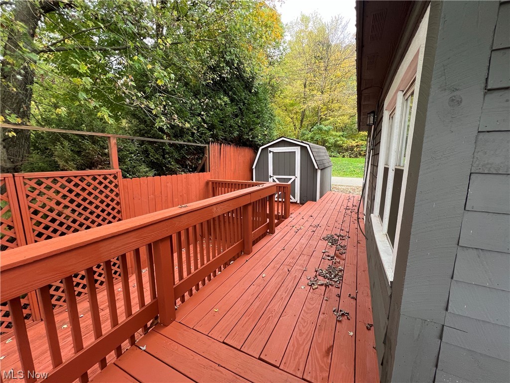 530 South Riverview Road Malta, OH 43758 - Photo 7 of 34 Wooden terrace with a storage shed