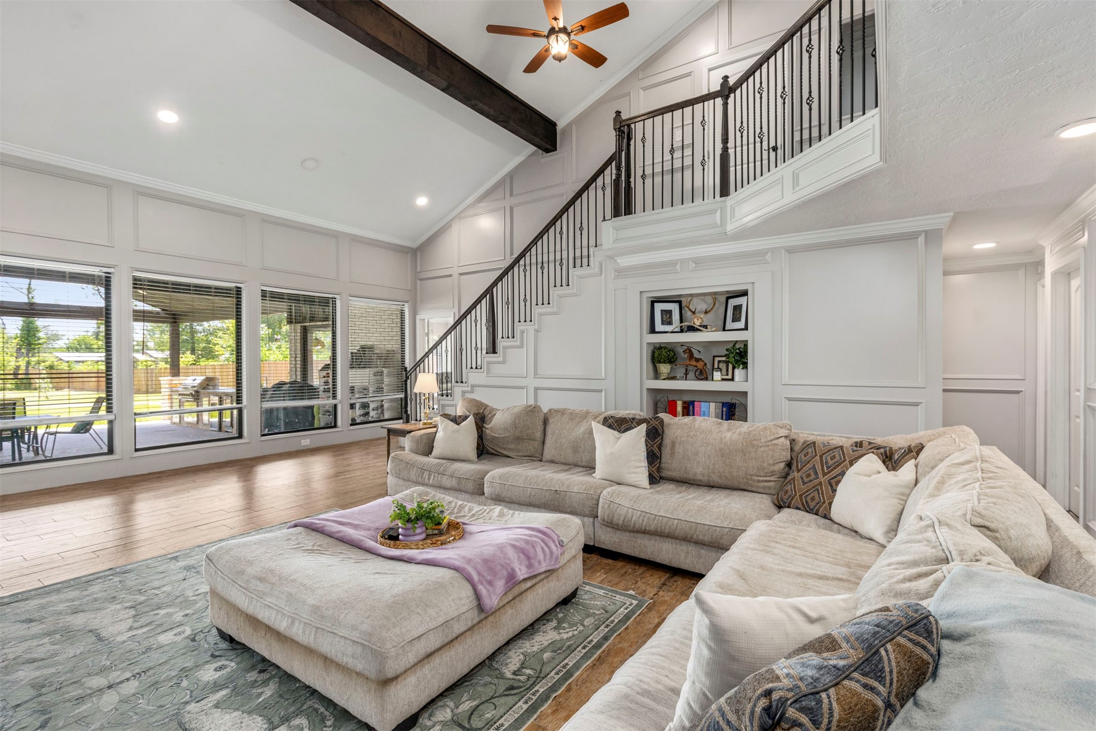 18022 Rogers Road New Waverly, TX 77358 - Photo 14 of 49 Living Area with Staircase