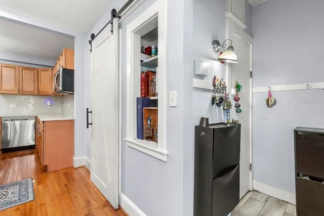 a view of kitchen and living room