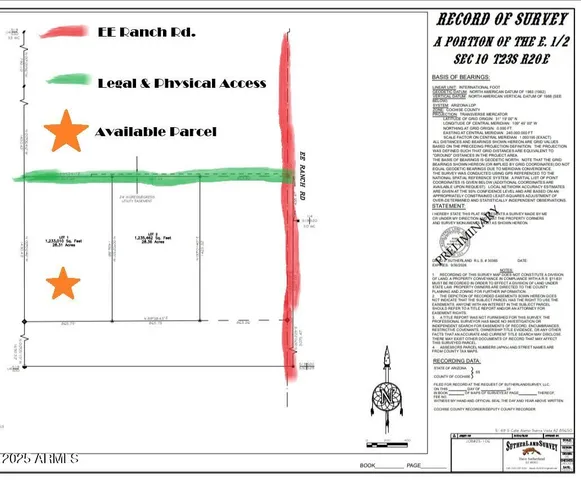 $33,972 | Tbd North Ee Ranch Road, Unit 1/2, McNeal, AZ 85617