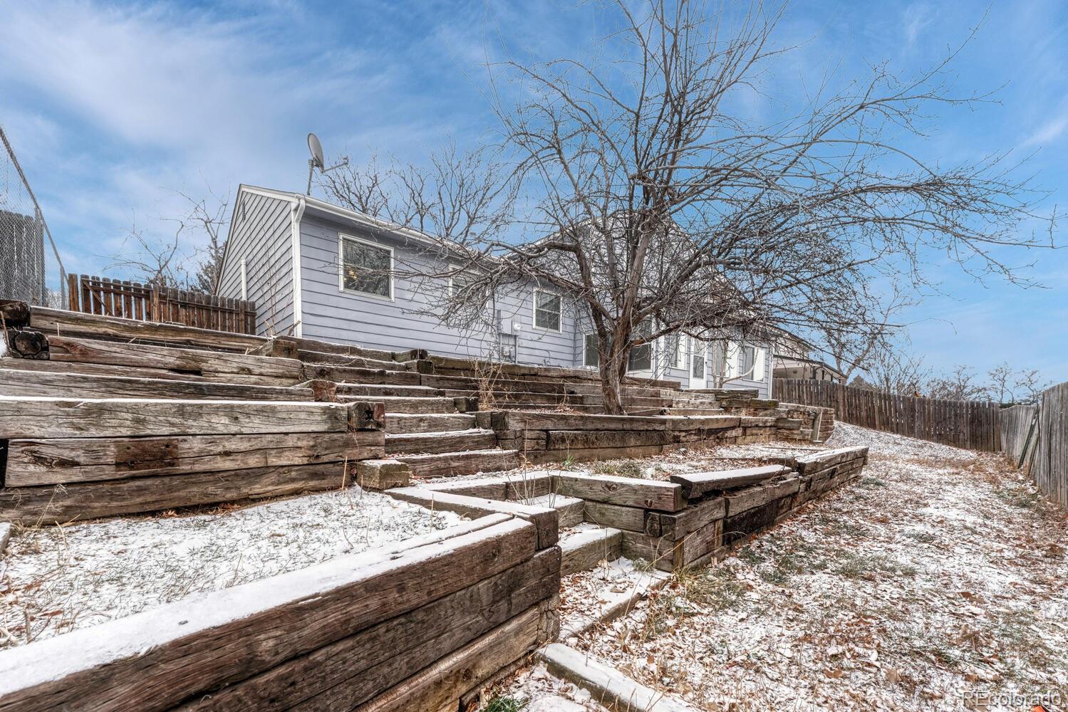 2079 South Quintero Street Aurora, CO 80013 - Photo 35 of 37 a view of a backyard with chairs and wooden fence