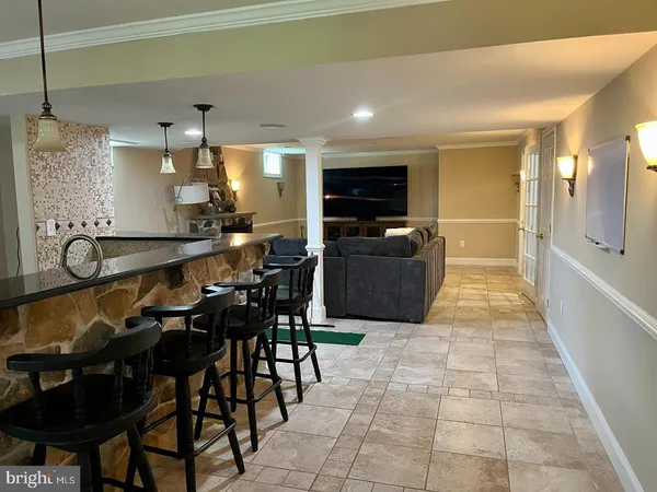 a large dining space with furniture