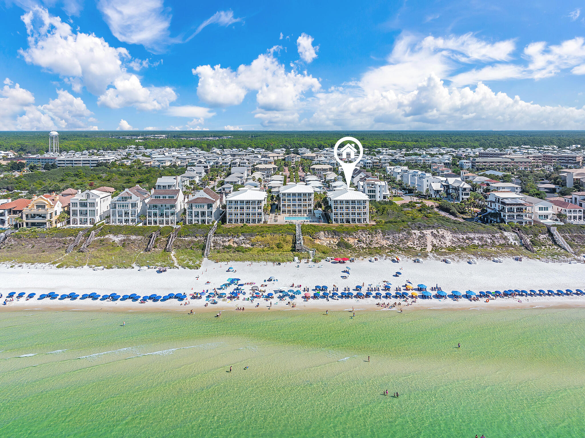10140 East County Highway 30A, Unit A102 Inlet Beach, FL 32461 - Photo 35 of 37 a view of a lake with houses in the back