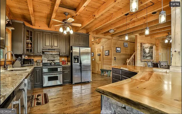 a living room with furniture