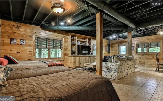 a view of a yard from a window