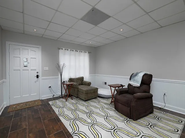 a living room with furniture