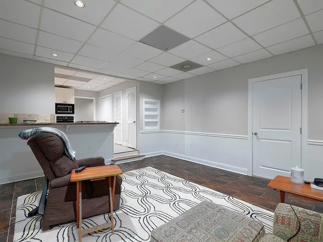 a living room with furniture