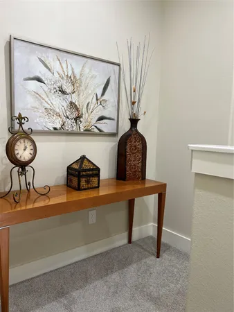 a view of a bench in a room