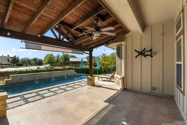a view of a backyard of a house