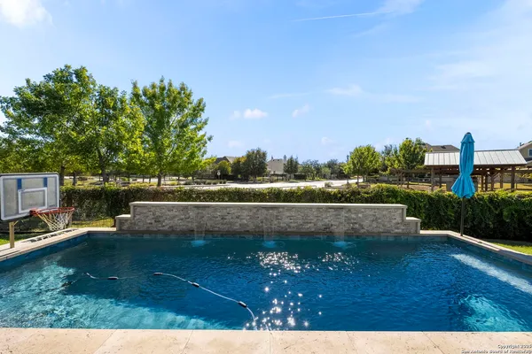 a view of a garden with a slide