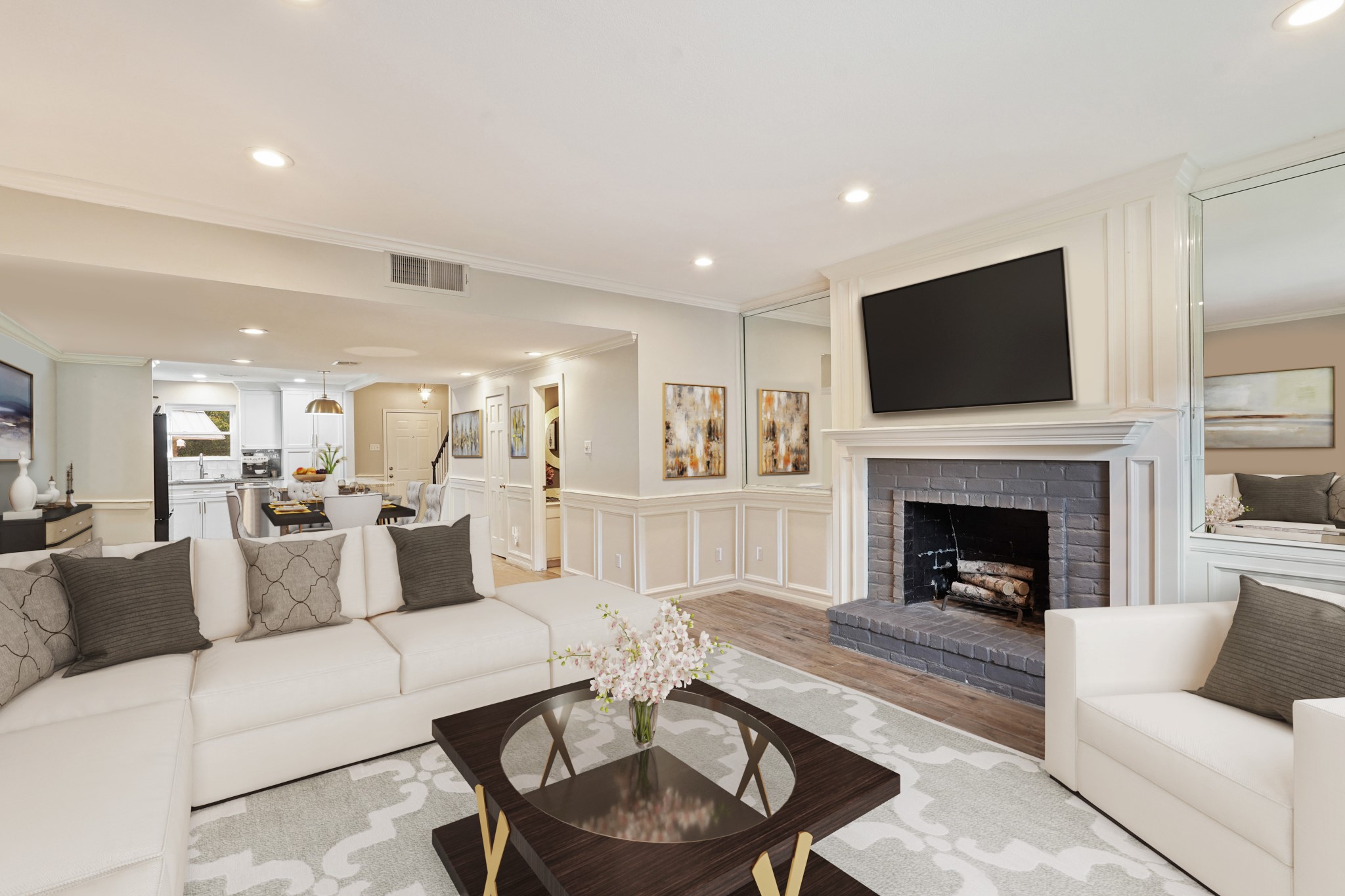 2236 South Piney Point Road, Unit 101 Houston, TX 77063 - Photo 21 of 21 Virtually Staged: Fantastic open floor plan connecting all main living areas.