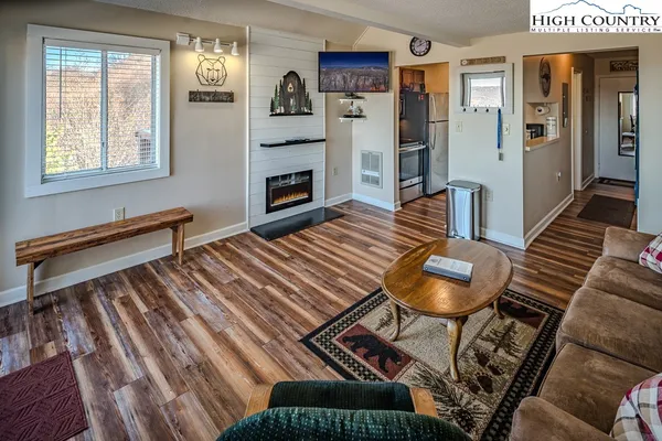 a living room with furniture