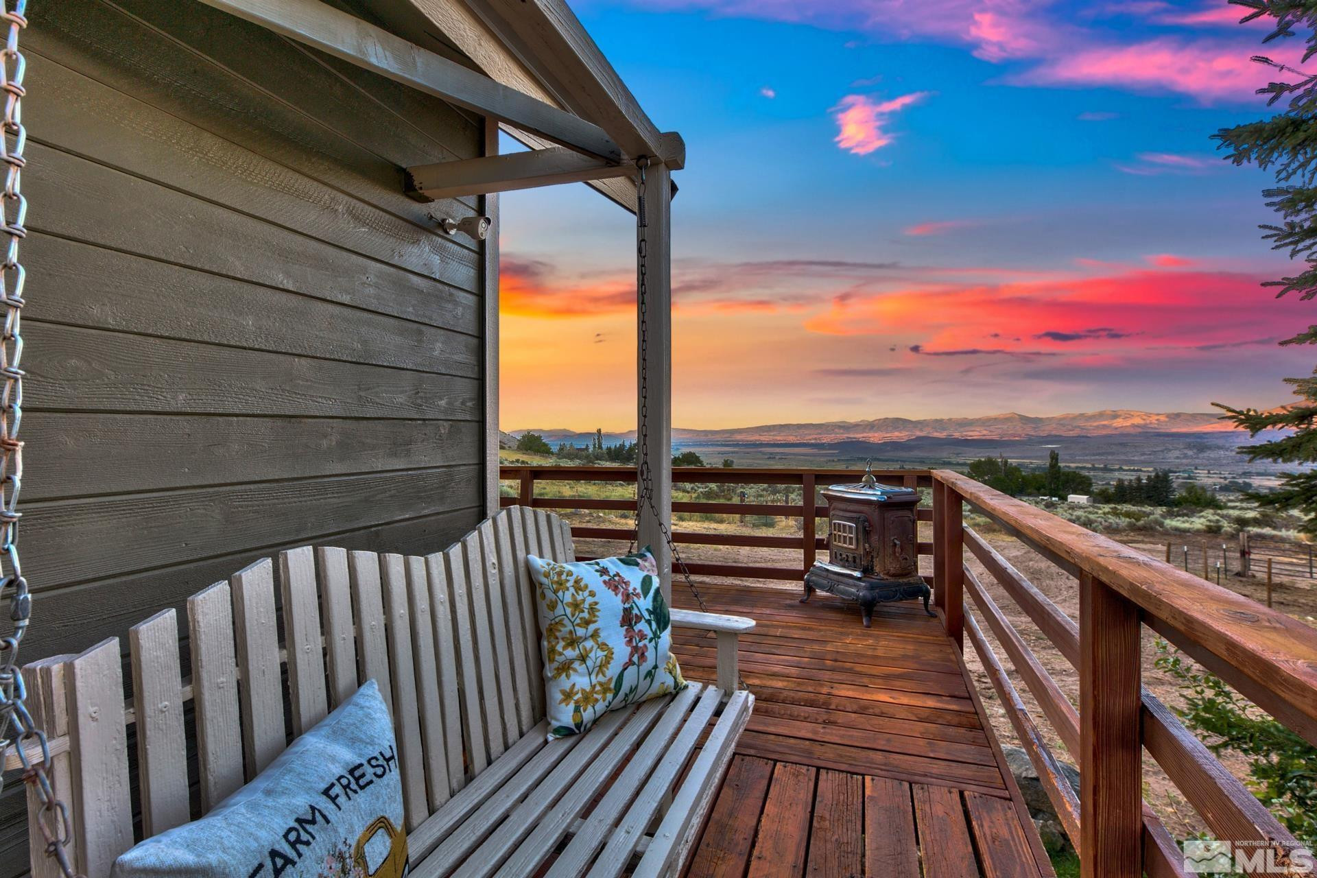 1980 Emigrant Trail Woodfords, CA 96120 - Photo 7 of 40 a view of a balcony with wooden floor and city view