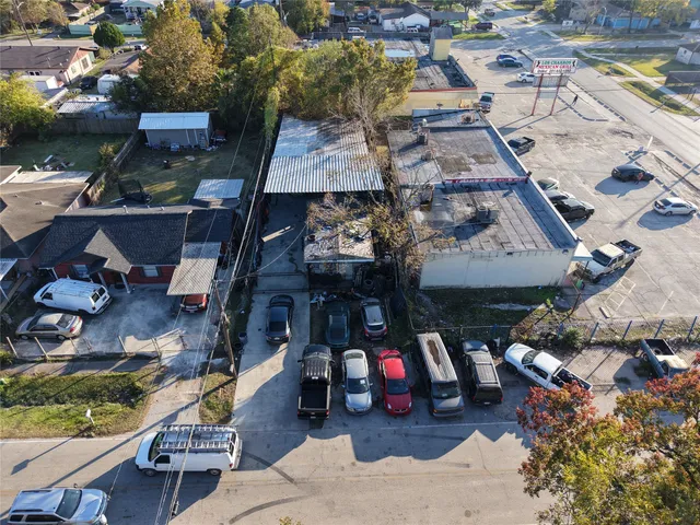 an outdoor space with seating