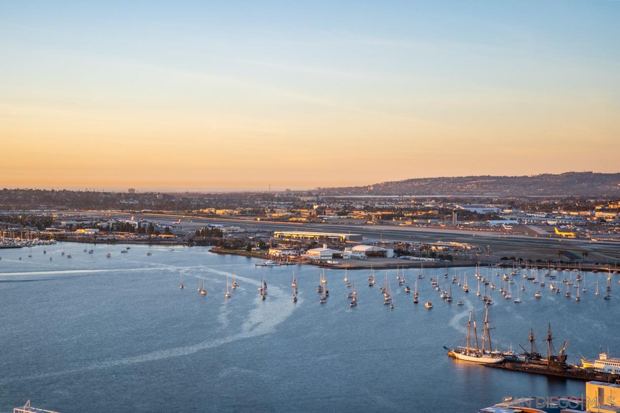 888 E Street, Unit 3502 San Diego, CA 92101 - Photo 14 of 35 an aerial view of residential building and ocean view