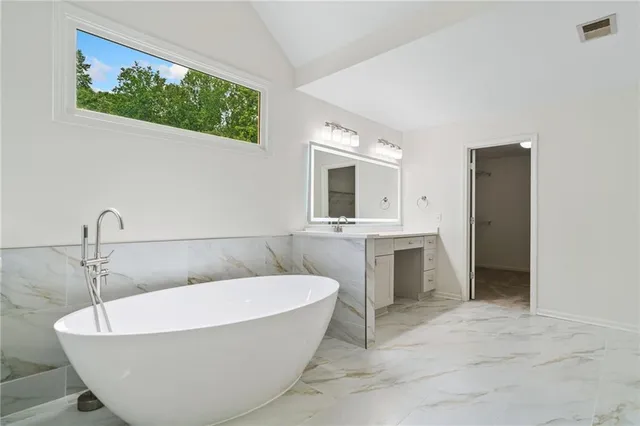 a view of a park with swings