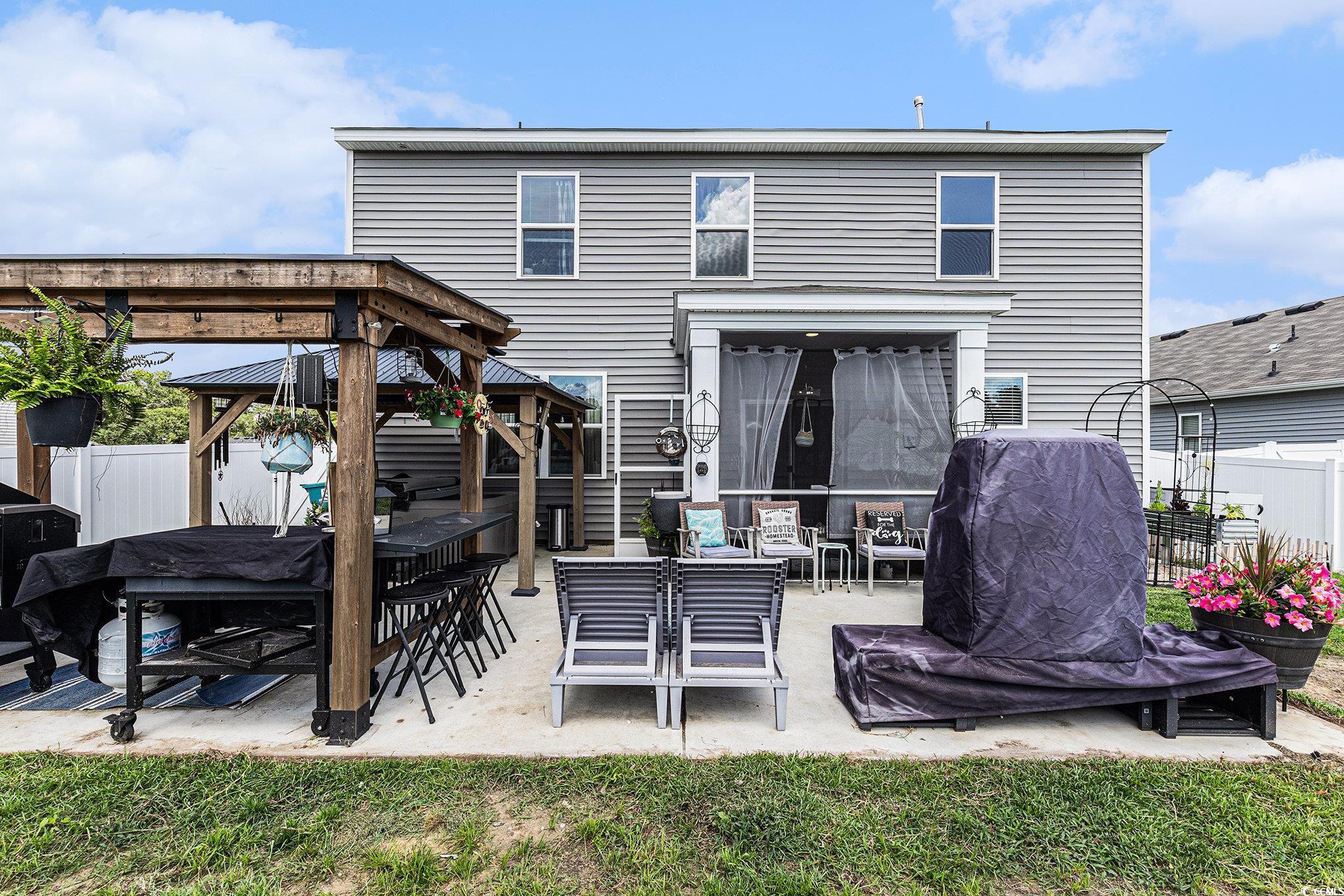 651 Choctaw Drive Conway, SC 29526 - Photo 30 of 37 Rear view of property featuring a gazebo and a patio