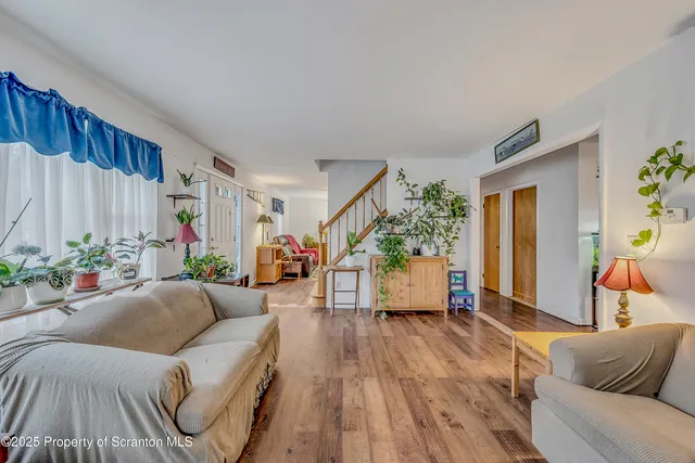 a living room with furniture