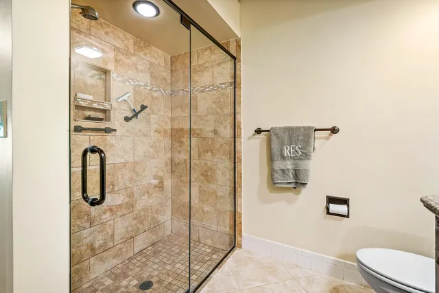 a bathroom with a shower