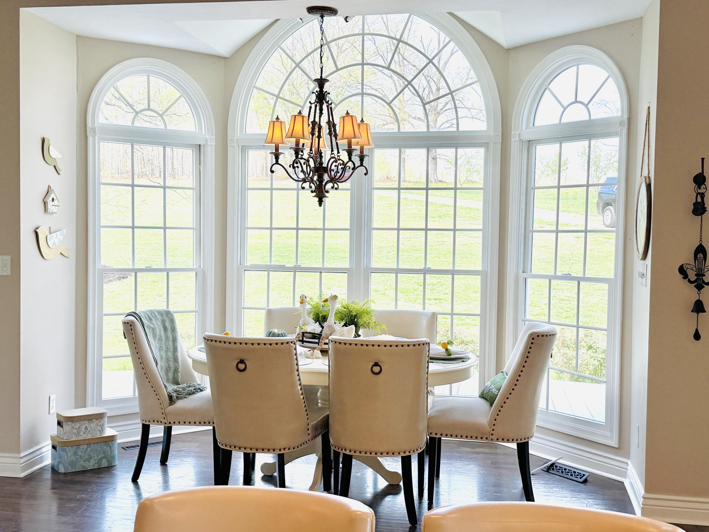 2844 Fairview Church Road Huddleston, VA 24104 - Photo 17 of 101 a view of a dining room with furniture a chandelier and wooden floor