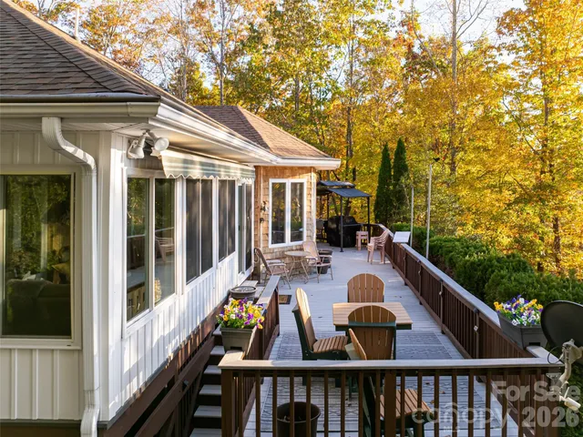 a view of a lake from a balcony
