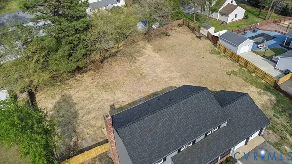 an aerial view of a residential houses
