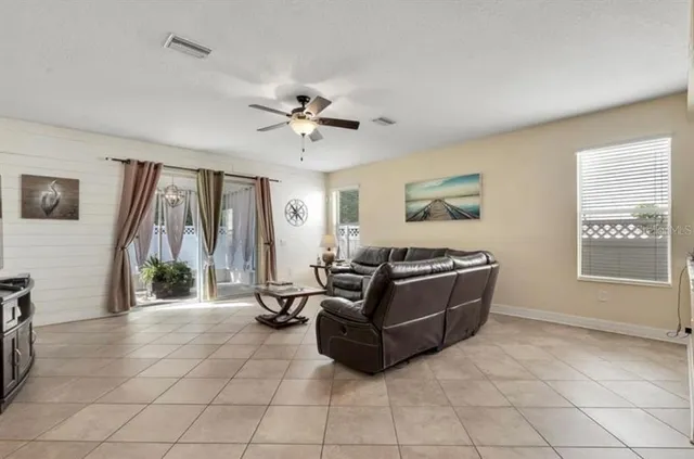 a living room with furniture