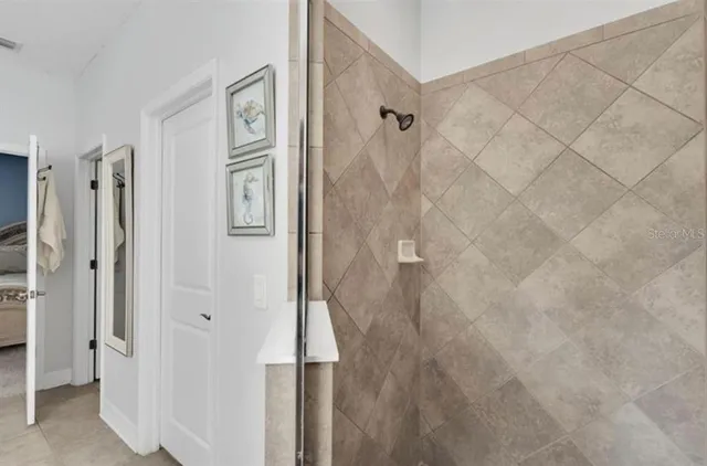 a bathroom with a shower