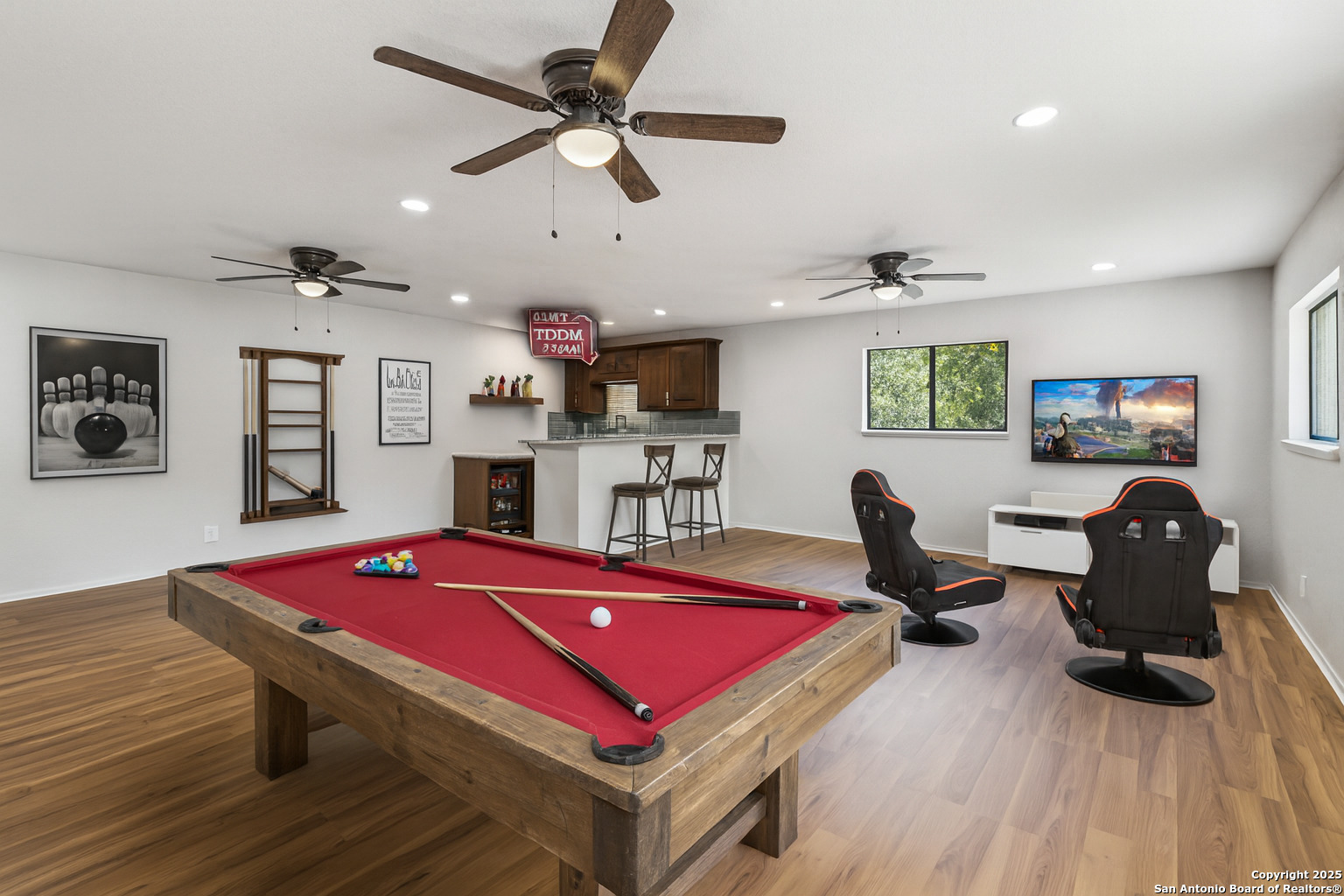 8127 Talkenhorn Converse, TX 78109 - Photo 36 of 57 a room with pool table flat screen tv and windows