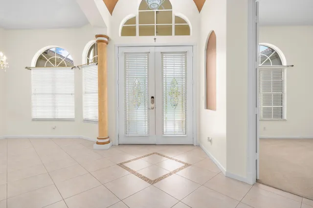 a view of a livingroom with a chandelier