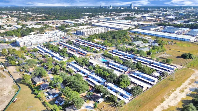 an aerial view of a city