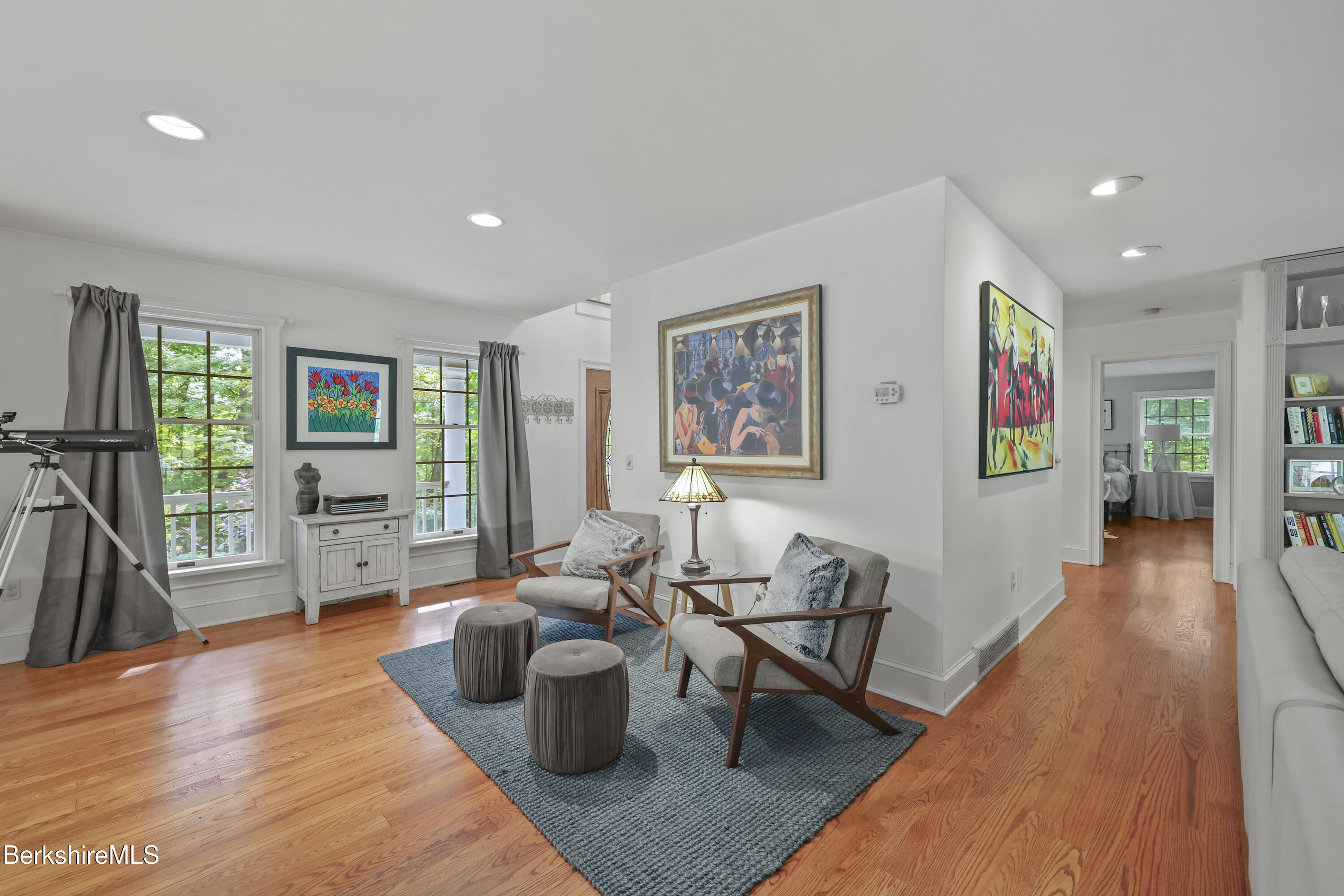 905 W Road Sheffield, MA 01230 - Photo 12 of 60 a living room with fireplace furniture and a wooden floor