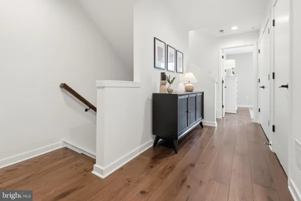 a view of kitchen with wooden floor